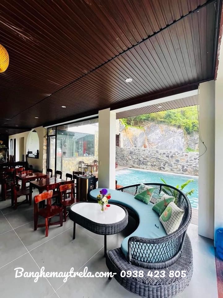 Ghế sofa ngoài trời mây nhựa